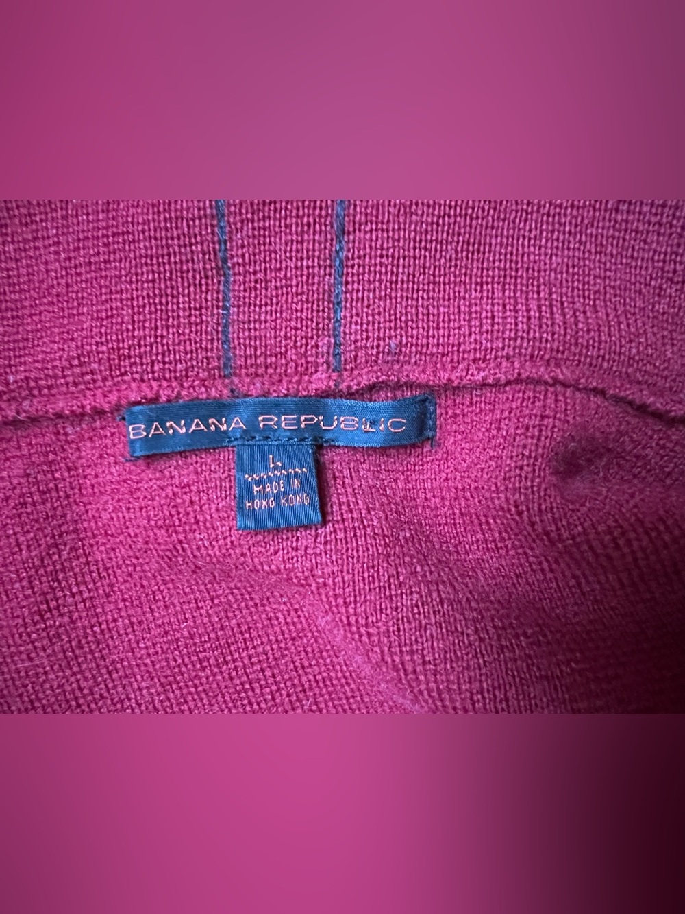 Banana Republic Vintage Men's Half-Zip Merino Wool Sweater Pull Over - Red - Picture 4 of 8